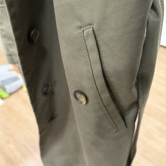 & Other Stories Stockholm Atelier Khaki Olive Green Trench Coat Womens Medium - Picture 8 of 16